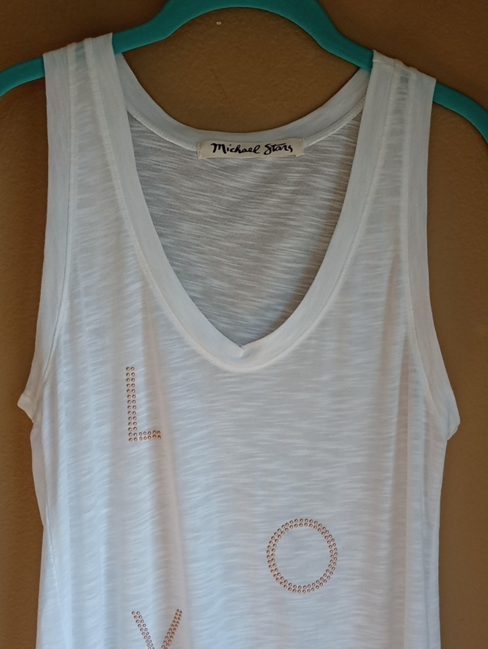 Michael Stars LOVE Burnout Tank Top White Minimalist Style Size M - Picture 2 of 6